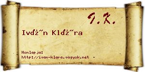 Iván Klára névjegykártya