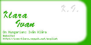 klara ivan business card